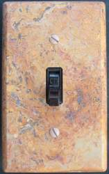 Scabbas travertine switch plate