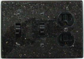 Triple gang granite light switch cover