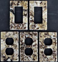 Granite receptacle covers and light switch cover plates